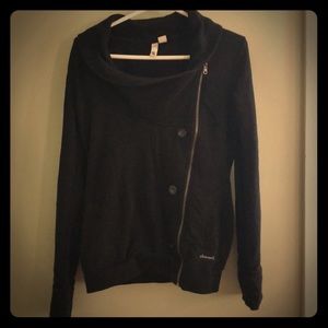 Black asymmetrical zip up jacket